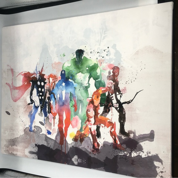 NEW Kids Multicolored Avengers Action Figures Canvas Print. 16x20, Lightweight - Picture 2 of 5